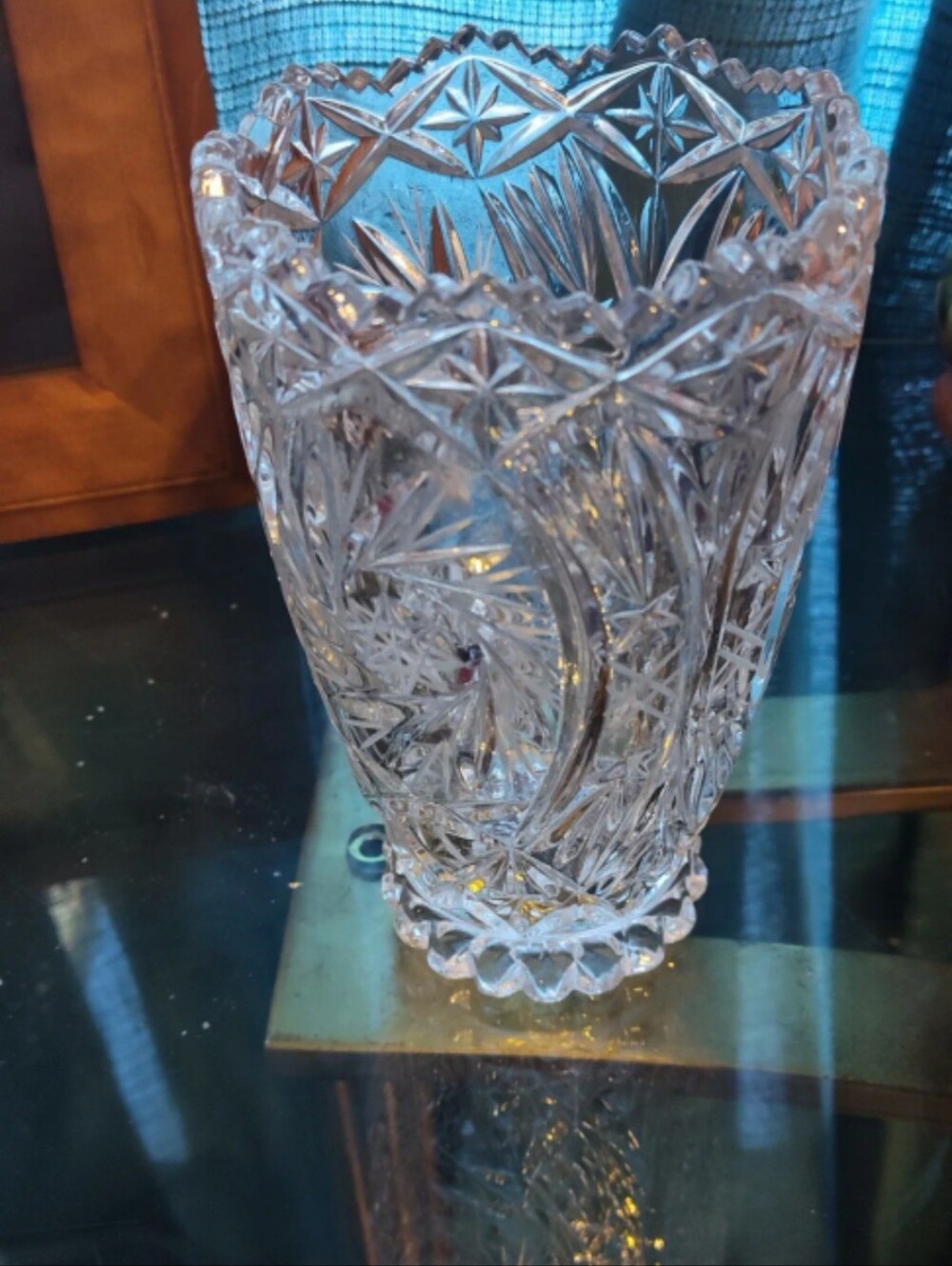 Vintage Nachtman 24% Lead Crystal Vase - Made in Germany Pinwheel Cut - Original